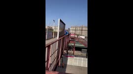 Passerby stops elderly man from jumping off bridge in Moscow, Russia