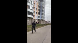 Young boy jumped and rescued from a burning apartment in St. Petersburg, Russia
