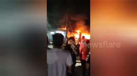Fire breaks out at a hotel in front of Talak Mahal Lal Kua in Kanpur, Uttarpradesh