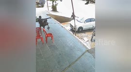 India: The driver left the truck running and went to get gutkha, a major accident was averted, the accident captured on CCTV