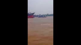 Container ship collides with ferry in Vietnam
