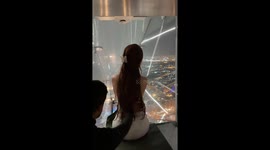 Tourist has a terrifying crash on Dubai skyscraper glass slide