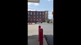 Enormous Diesel Tricycle Drives Through Downtown Marion
