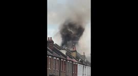 Huge fire Near hounslow west tube station in London