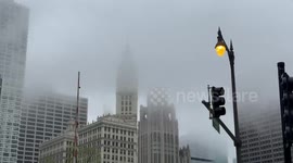 US: Buildings in Chicago fade into the thick fog