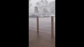 Flower Stand Blown Away In Wind
