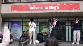 Kings College London Students chant from the river to the sea today