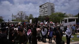 Israel: Pro-Palestinian demonstrators rally in Tel Aviv to mark 77th Nakba Day