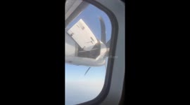 Terrified passengers watch plane ENGINE breaking apart mid-air