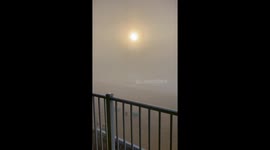 Thick fog shrouds Ocean City beach in Maryland