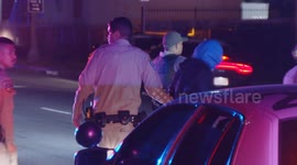 US, Los Angeles: Vermont Vista Rollover Crash During Pursuit