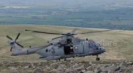 Royal Navy Merlin Helicopters on Dartmoor supporting Ten Tors Event