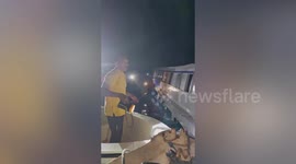 Fourteen tourists saved from capsized boat after collision with reef