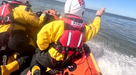 RNLI saves two walkers stranded by tide along Wirral coast in England
