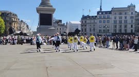 Morris Dancers Perform on Trafalgar Square, London, UK 17/05/2025