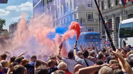 Thousands of Crystal Palace football fans take over the West End ahead of FA Cup final