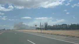 Start of the i-5 fire on 05/17/2025. Shot from Santa Nella approximately 12:20Pm