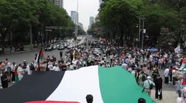Mexico: Demonstrators in Mexico City rally against Israeli assault on Gaza on Nakba Day