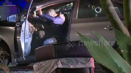 US, Los Angeles: Downey Suspect Shot With Less Lethal at End Of Pursuit