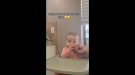 Brave baby takes the lemon like a champ