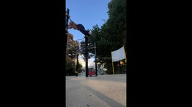 Backflip attempt in Innsbruck ends in fall after foot hits bar
