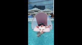 Chill Swimmer Enjoys Vegas Pool