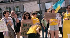 Protest In Madrid Against Mass Tourism In The Canary Islands