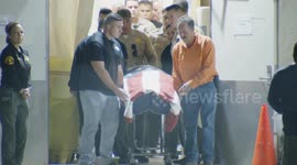 US, Los Angeles: Santa Clarita Deputy Killed in Crash Family Escorts Body
