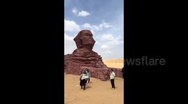 Bizarre Egyptian-style sphinx and pyramids erected in remote Chinese desert - locals joke they don't need to travel to Cairo to see ancient wonders