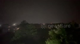 Wild weather in Saginaw — strong winds, heavy rain, and lightning captured