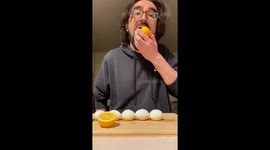 TikToker eats boiled eggs with bizarre combinations including ibuprofen, lemon, and ghost pepper sauce