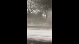 Snow and rough weather south of Toulouse, France