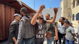 Casualties from Israeli strikes in eastern Gaza brought to Al-Ahli Baptist hospital
