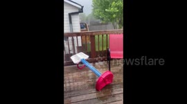 US Weather: Large Hail Pummels Yard In Sioux Falls