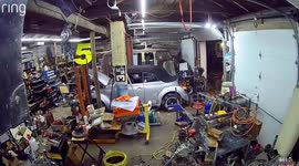 Toolbox Falls and Damages Classic Car