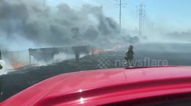 US: Grass Fire Engulfs 11 Vehicles Threatening Church And Apartments In Sacramento