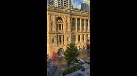 Brisbane street transformed into ruined London road during filming for upcoming Godzilla film