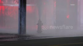 US, Los Angeles: Historic South Central Los Angeles Fire Hydrant Found Gushing Water