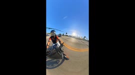 Guy In Car Hits Biker And Launches Him From Bike