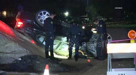 US, Los Angeles: Pomona Pursuit Crash With Driver Trapped Under Car