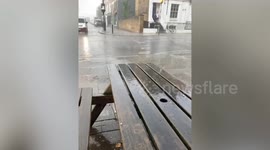 Heavy rain and hail batter London