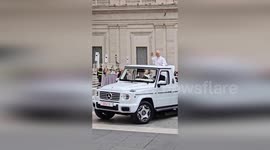 Vatican City: Pope Leo XIV Makes Historic First Appearance In Popemobile As Thousands Gather In St Peters Square
