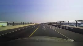 Driver freezes as truck hits his car head-on in China