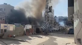 Israeli Bombing Sparks Blaze in Gaza Hospital Medicine Storage