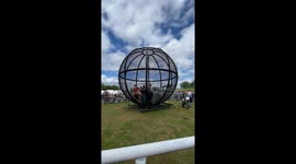 Daring Rider Plays Hat Tricks in the Globe