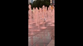 Curious toddler sprayed in the face by fountain hidden under traffic cone
