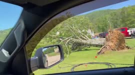 Tornado damage in east Huntsville, AL, US