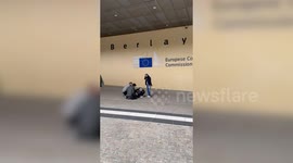 Belgium: Emotional protest held for Gaza in front of EU Commission headquarters