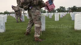 American Flags Placed at Every Grave in Memorial Day Tribute
