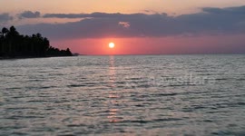 The sun rises over the Gulf of Mexico near Sinanche Yucatan Mexico